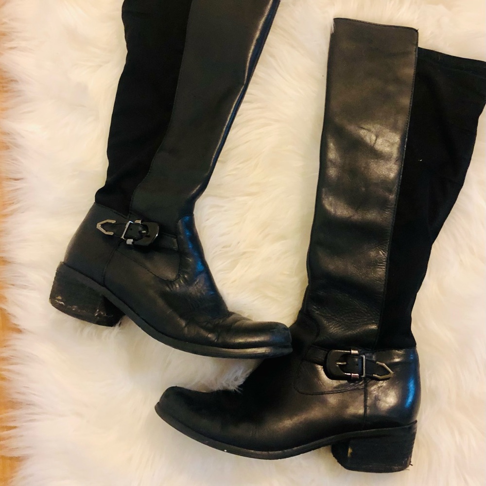 TAHARI Genuine Leather Black Riding Boot
